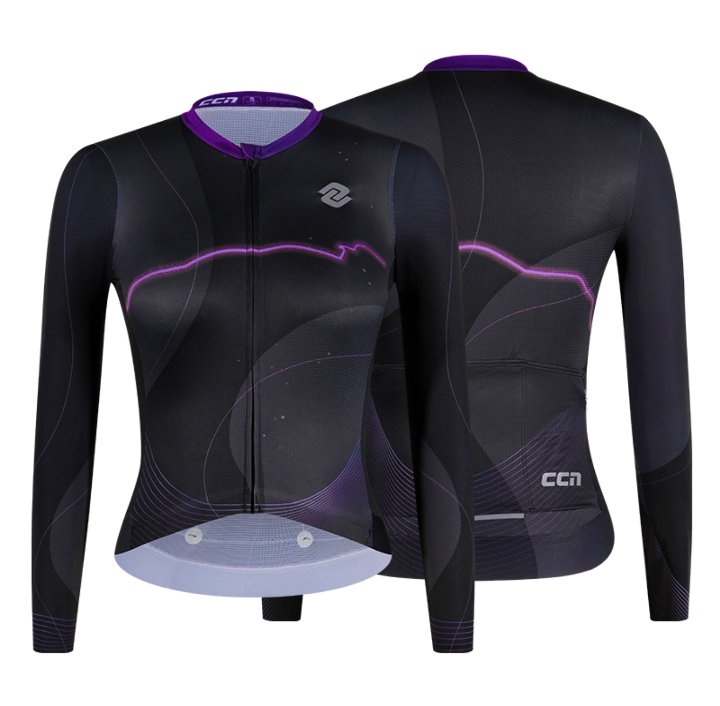 ALL DAY WOMEN'S LONG SLEEVE JERSEY BLACKISH PURPLE