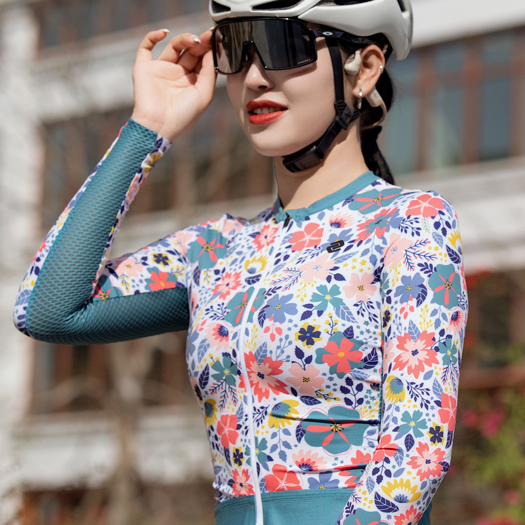 SWEET FLORAL GREY WOMEN'S LONG SLEEVE JERSEY