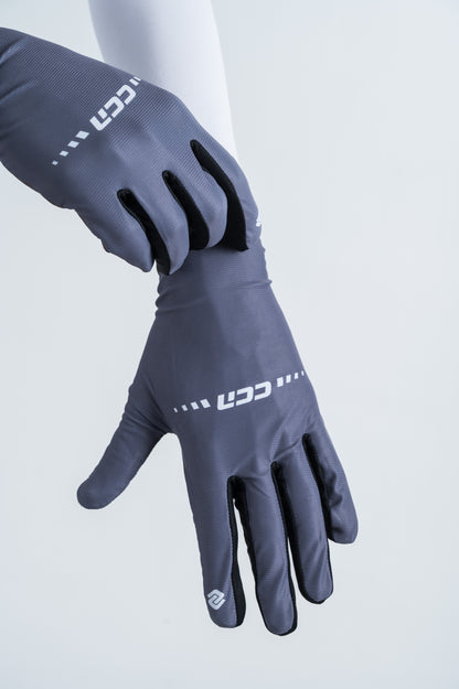 GUANTES DE DEDOS LARGOS DIAMANTE NEGRO GRIS