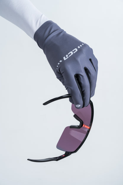 GUANTES DE DEDOS LARGOS DIAMANTE NEGRO GRIS