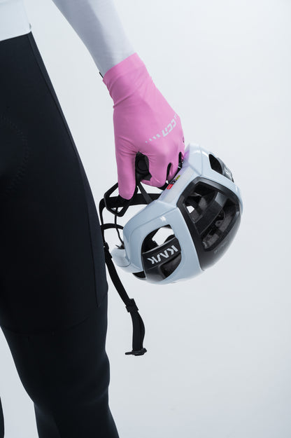 GUANTES DE DEDOS LARGOS DIAMANTE ROSA