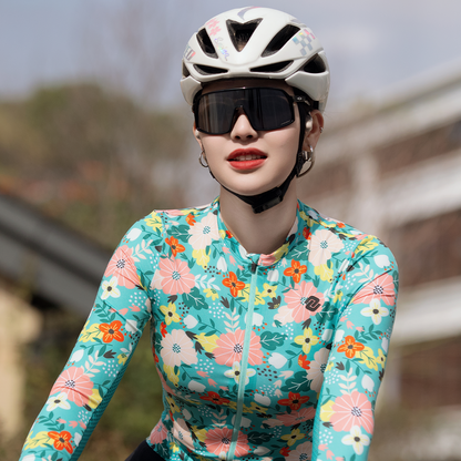 SWEET FLORAL BLUE WOMEN'S LONG SLEEVE JERSEY