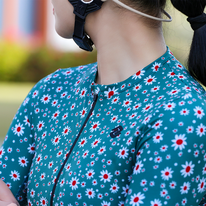 SWEET FLORAL GREEN WOMEN'S LONG SLEEVE JERSEY