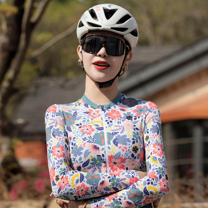 SWEET FLORAL GREY WOMEN'S LONG SLEEVE JERSEY